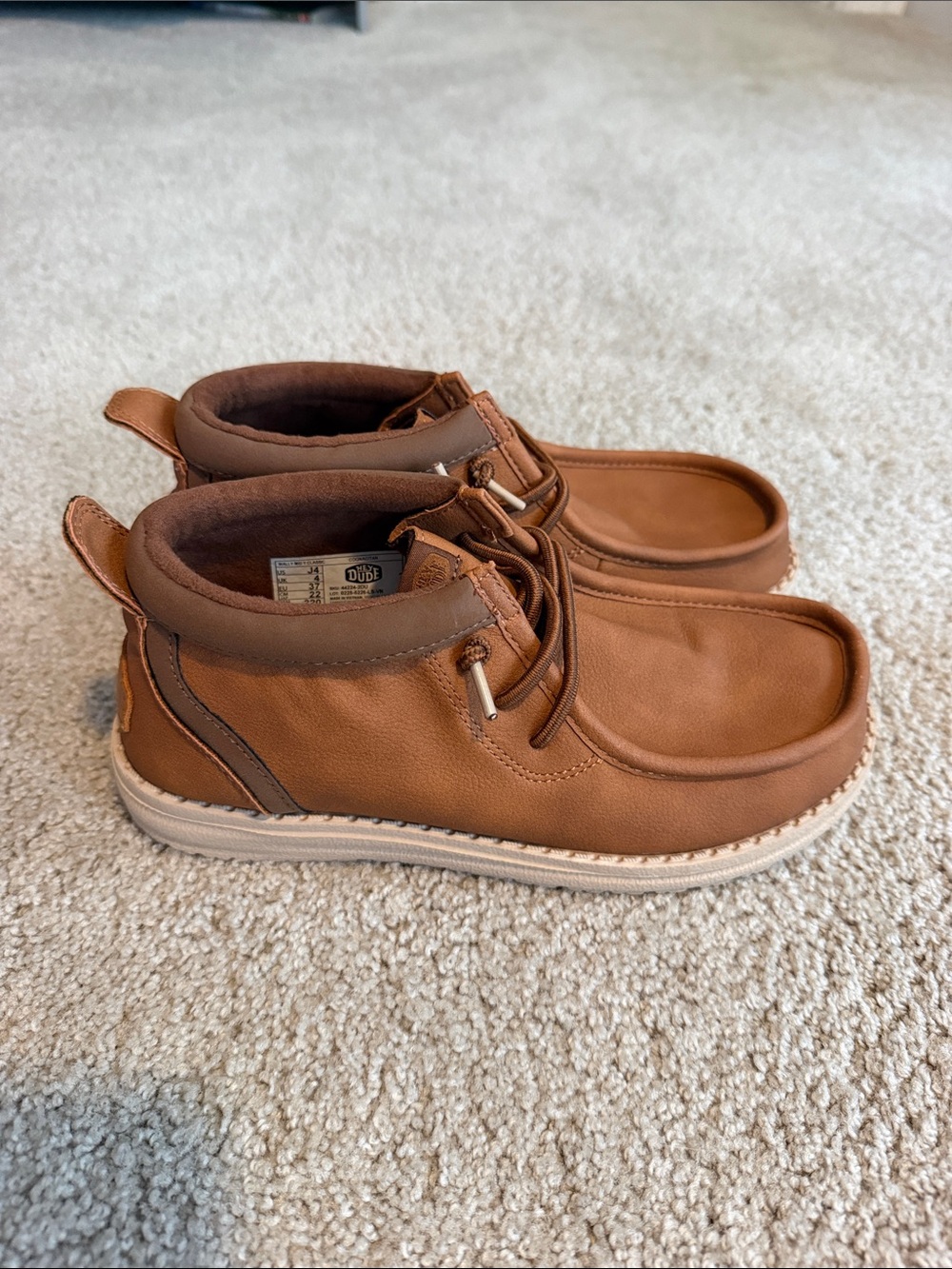 Hey Dude Tan Brown Leather Casual Chukka Shoes